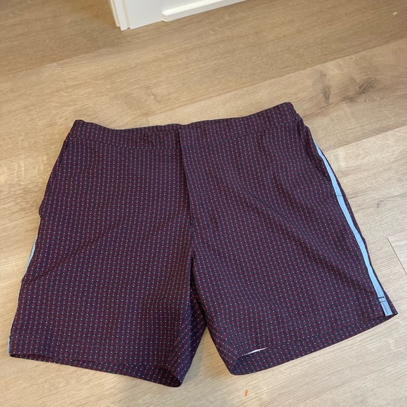 Fair Harbor Navy and Burgundy Patterned swimsuit - Picture 2 of 4